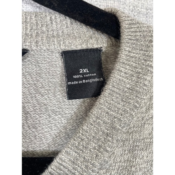 Sean John Mens V Neck Striped Long Sleeve Sweater Size 2XL Cotton - Picture 3 of 8